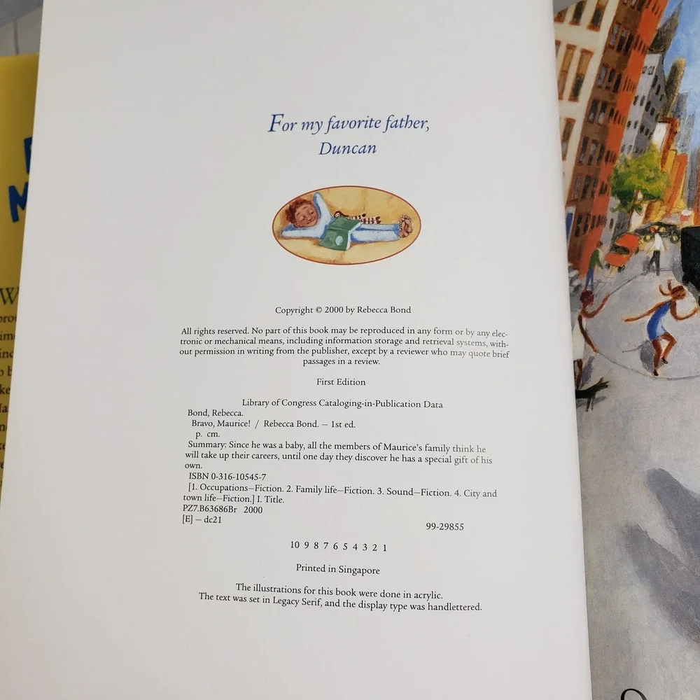 Bravo Maurice Rebecca Bond First Edition Hardcover Childrens Book Picture Book
